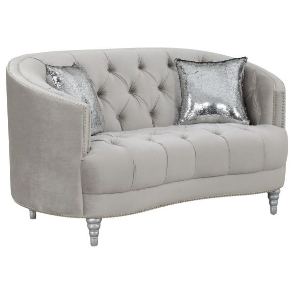 Avonlea - Upholstered Sloped Arm Sofa Set Velvet For Sale