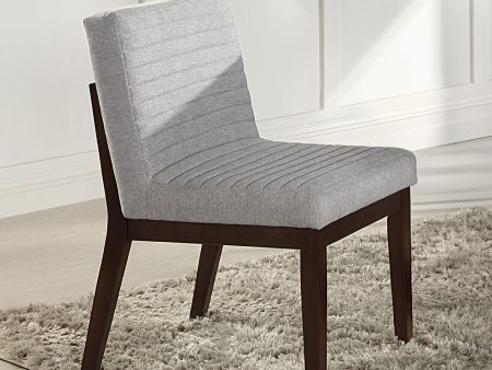 Edwyn - Side Chair (Set of 2) - Gray Fabric & Brown Finish Sale